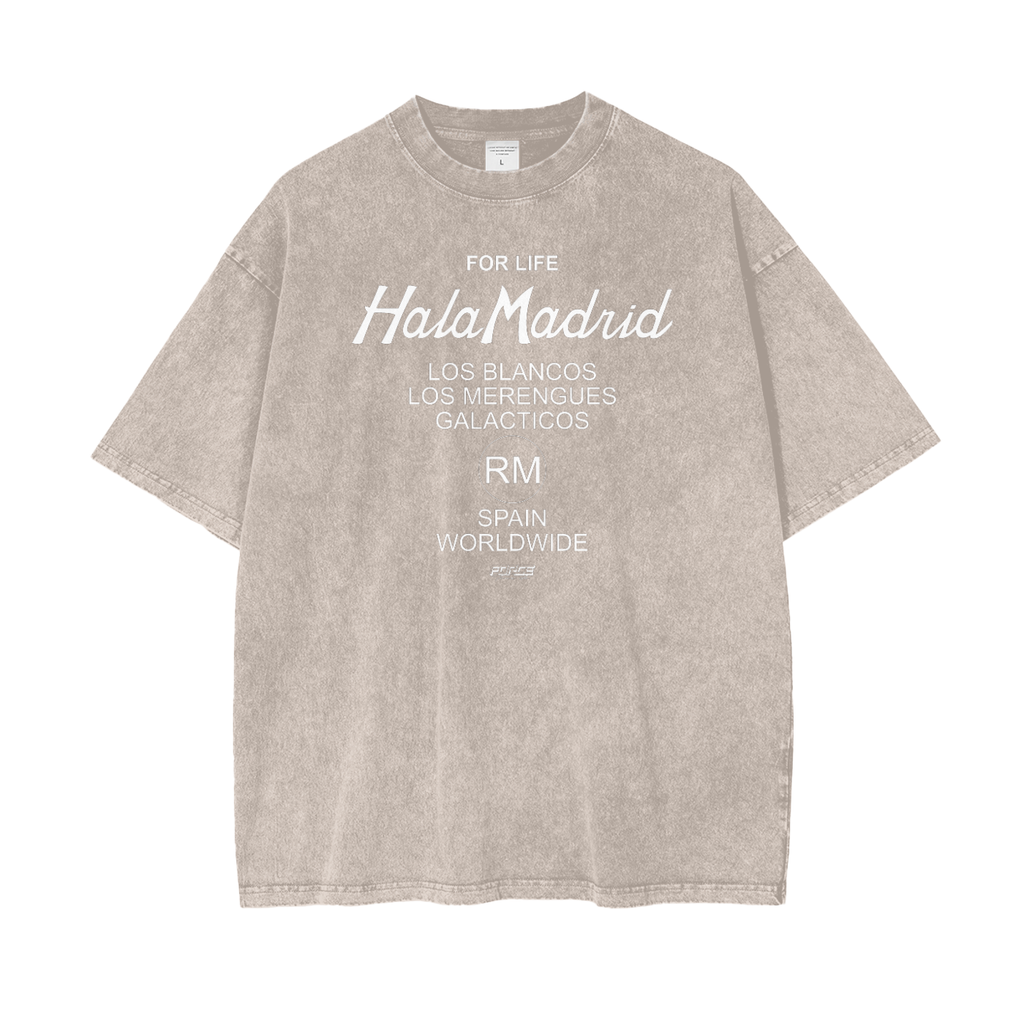 Tour Madrid For Life Snow Wash T-Shirt Tan