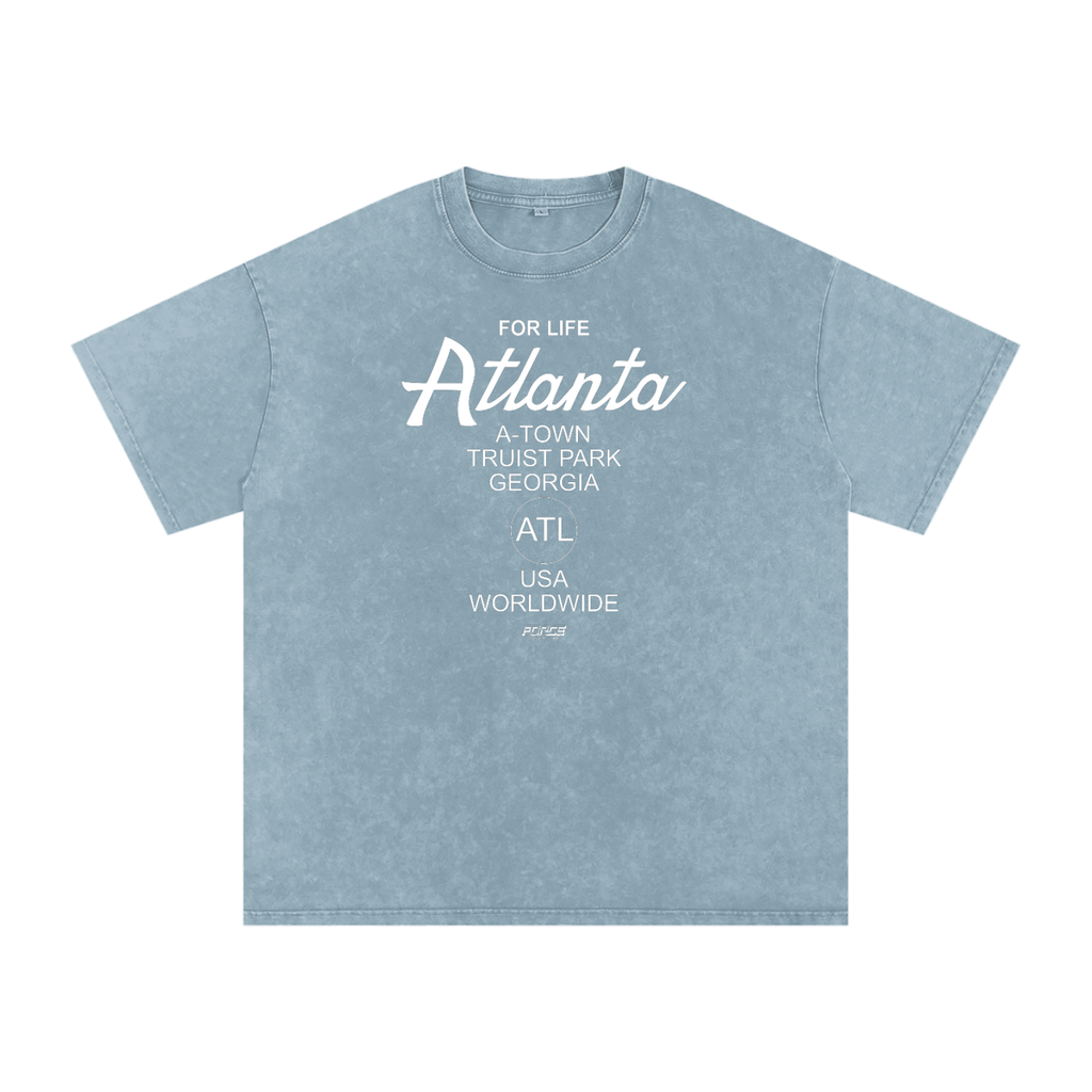 Tour ATL For Life Light Blue Snow Washed Cotton T-Shirt