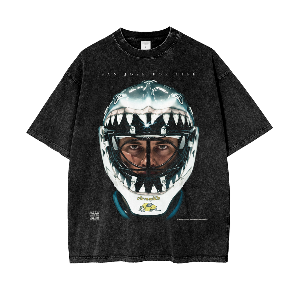 Tour Jaws Mask Snow Wash T-Shirt