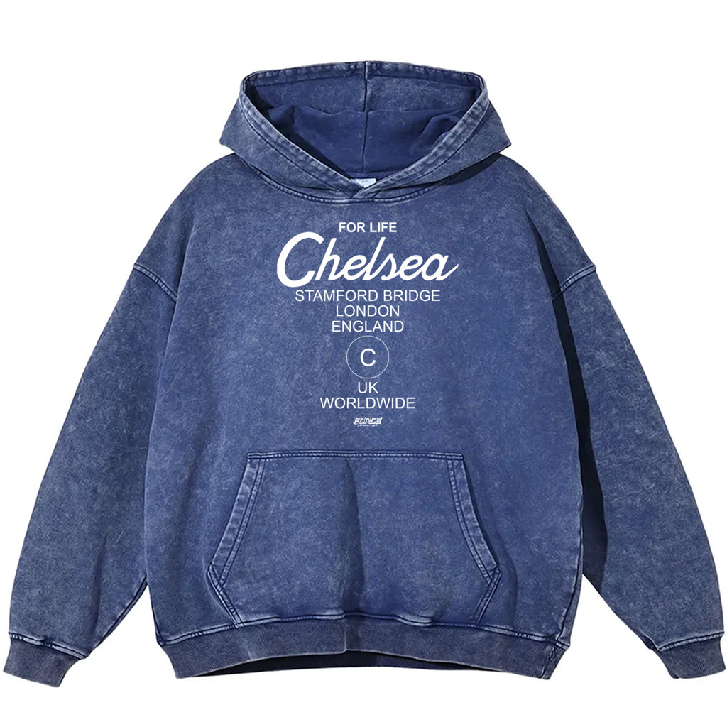 Tour Chelsea For Life Snow Washed Loose Cotton Hoodie