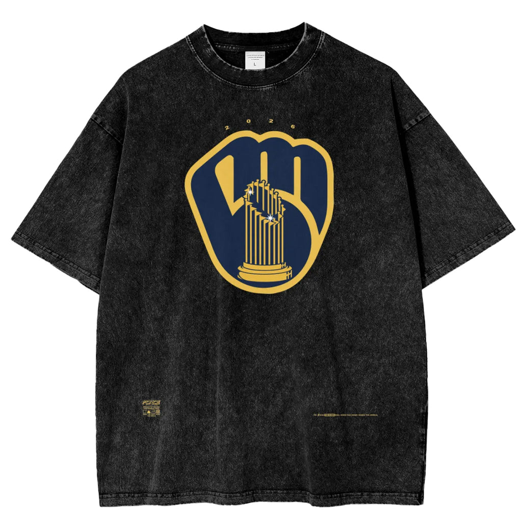 TOUR MB ChampionsSnow Washed Cotton T-Shirt Black