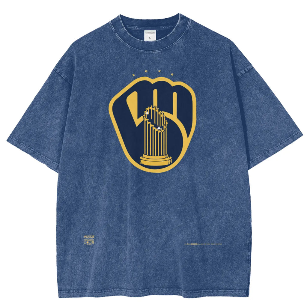 Tour MB Champions Snow Washed Cotton T-Shirt Blue