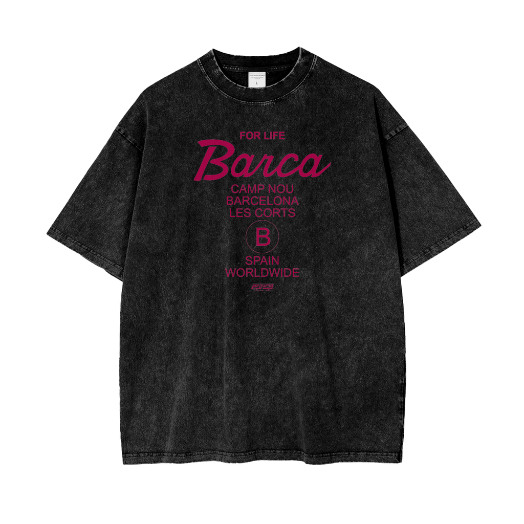 Tour Barca For Life Snow Wash T-Shirt Black