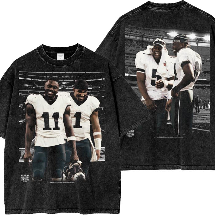 Tour Present and Past AJ Hurts & TO McNabb Snow Wash T-Shirt