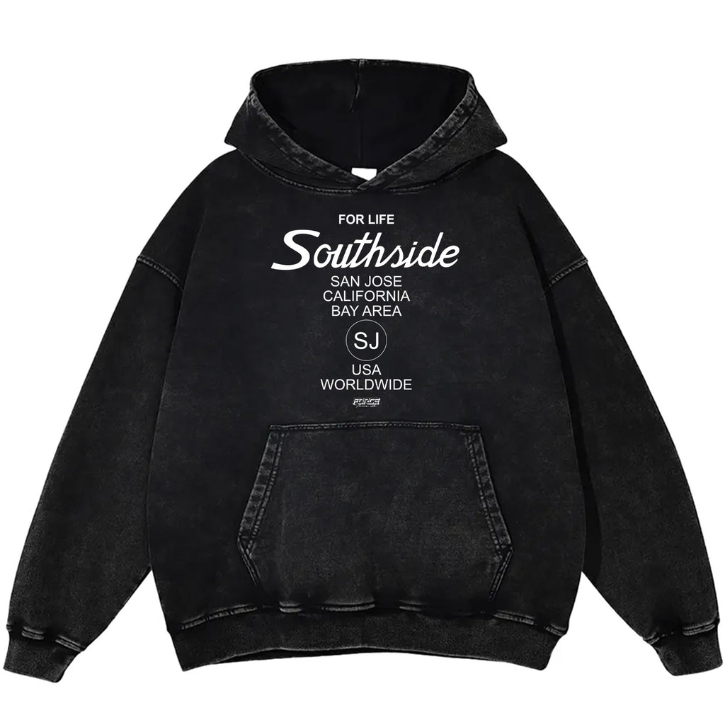 Tour South Side For Life Snow Washed Cotton Hoodie